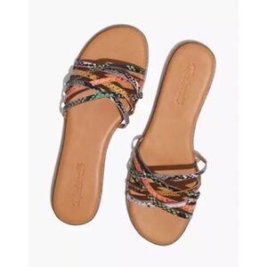 NEW MADEWELL Snakeskin Criss Cross Leather Sandals